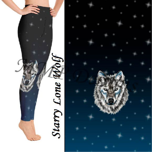 Starry Lone Wolf Pocket Leggings