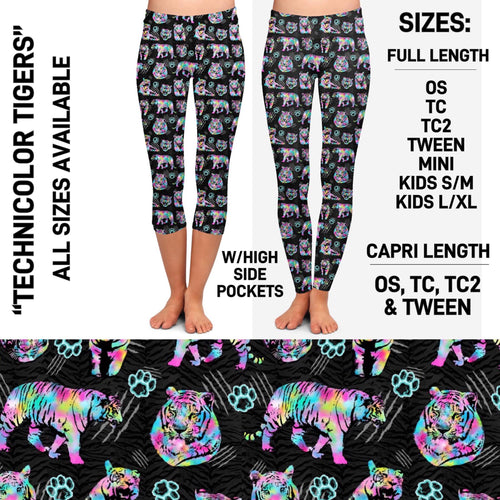 Technicolor Tigers Pocket Capris