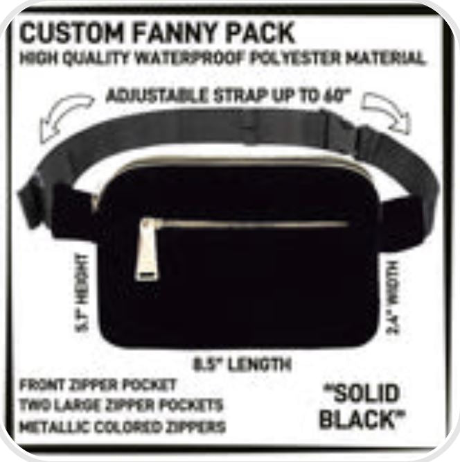 Solid Black Fanny Pack