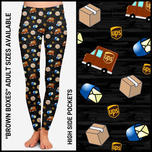 Brown Boxes Leggings