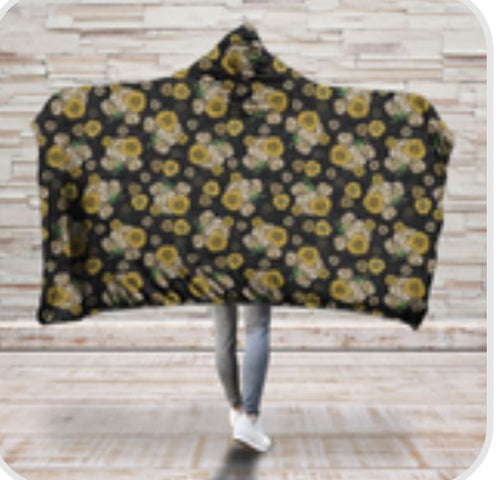 Magic Sunflower Pumpkins Hooded Blanket