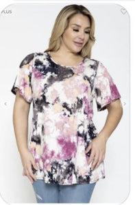 Flutter Sleeve Tie Dye Top