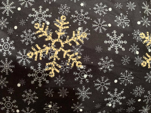 Gold & White Snowflakes Leggings