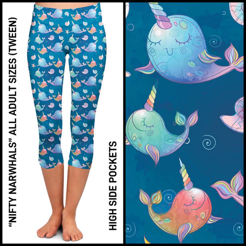 Nifty Narwhals Pocket Capris