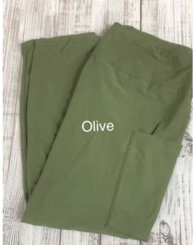 Olive Pocket Capri