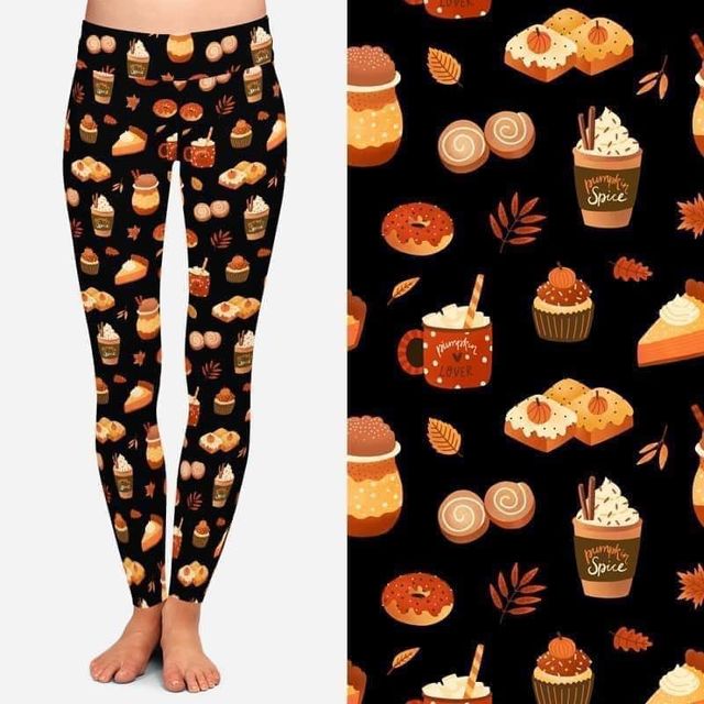 Pumpkin Spice Desserts & Leaves Leggings