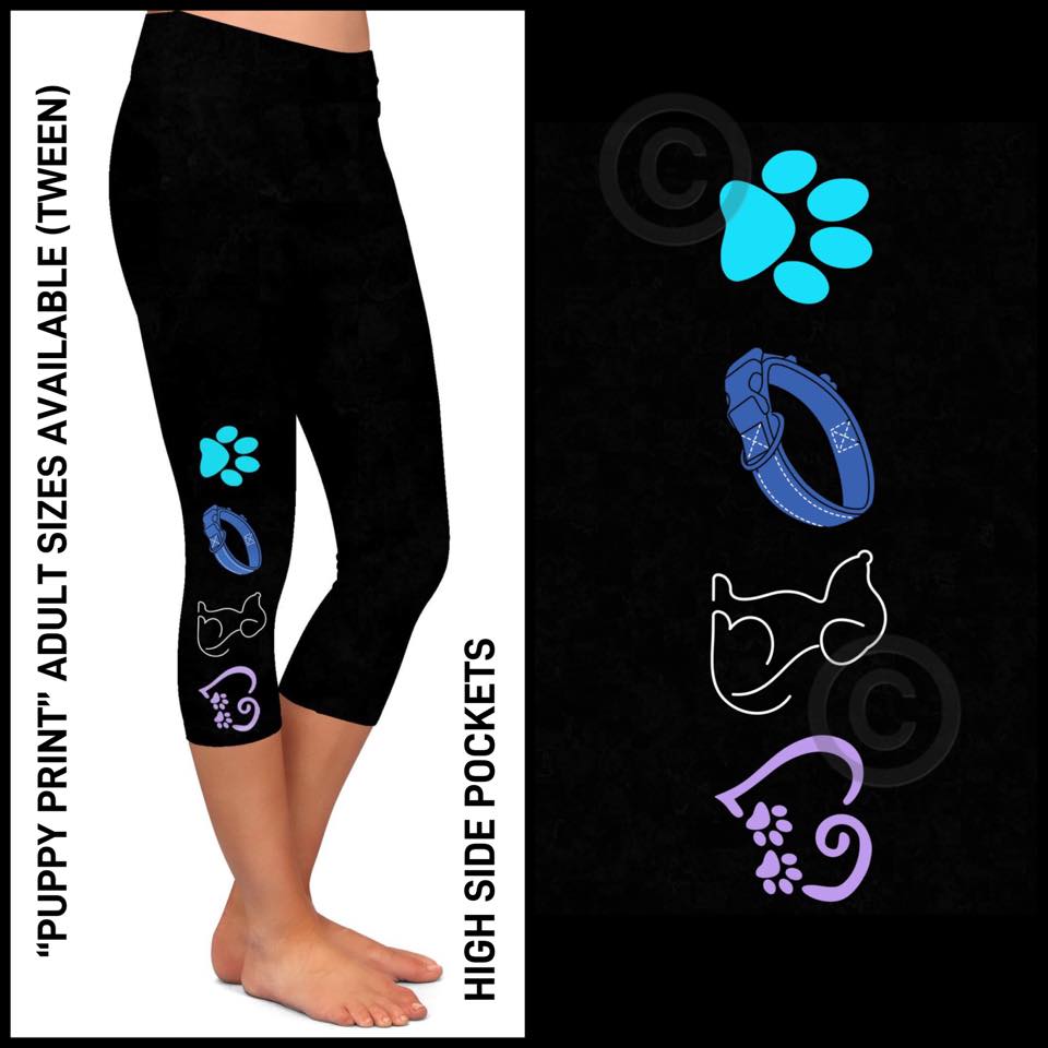 Puppy Print Pocket Capris