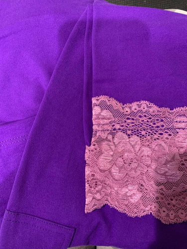Purple w/ Lace Pocket Capris