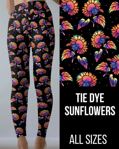 Tie Dye Sunflower Leggings