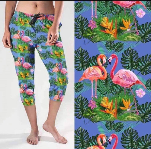 Tropical Flamingo Capri Joggers