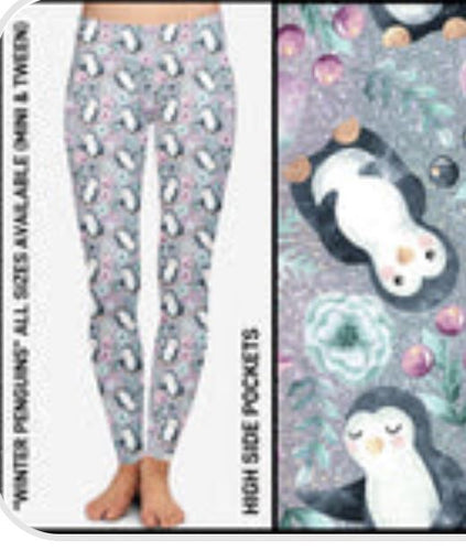 Winter Penguins Pocket Leggings