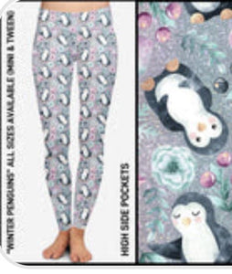 Winter Penguins Pocket Leggings