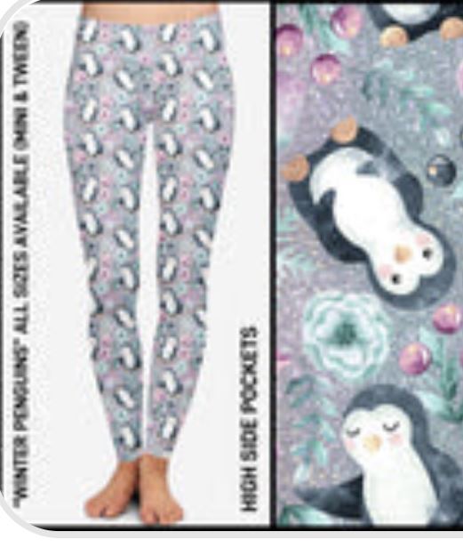 Winter Penguins Pocket Leggings